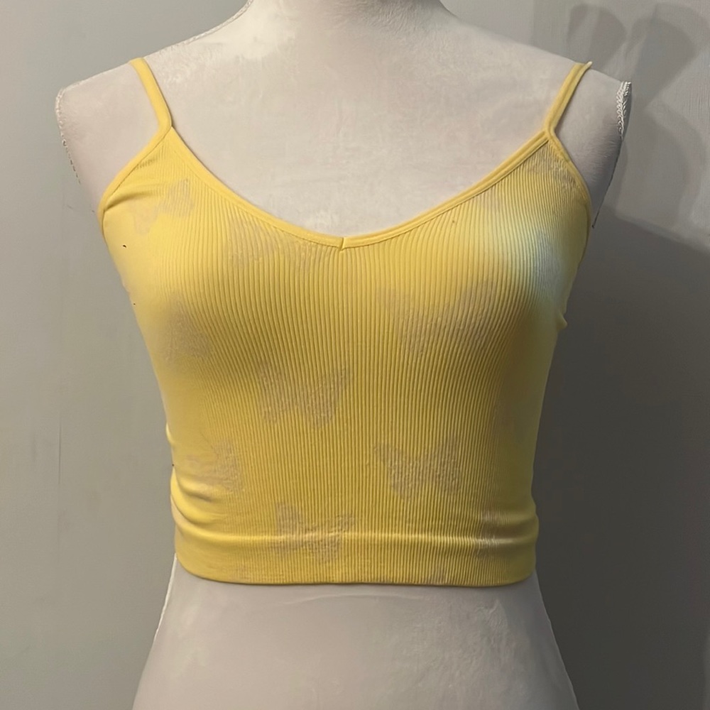 Stretchy butterfly print tank